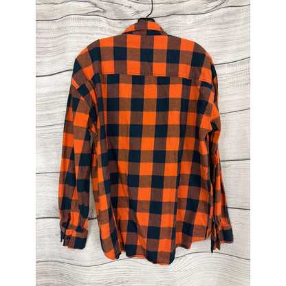 Mens NFL Team Apparel Chicago Bears Plaid Flannel Button-Up Shirt Size XL