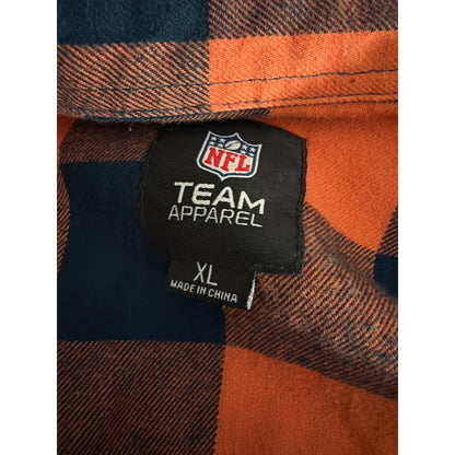 Mens NFL Team Apparel Chicago Bears Plaid Flannel Button-Up Shirt Size XL
