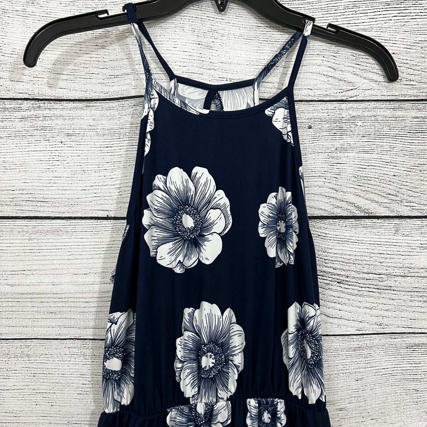 Francesca's Everly Navy & White Floral Sleeveless A-Line Dress Size M
