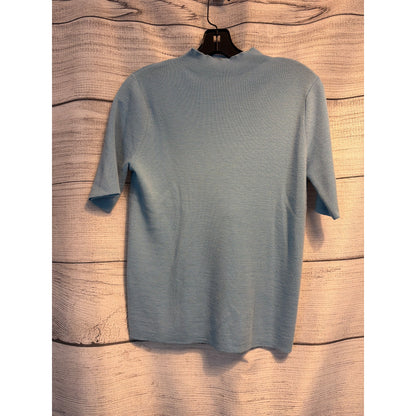 Frances Valentine Light Blue Short Sleeve Knit Top Size L