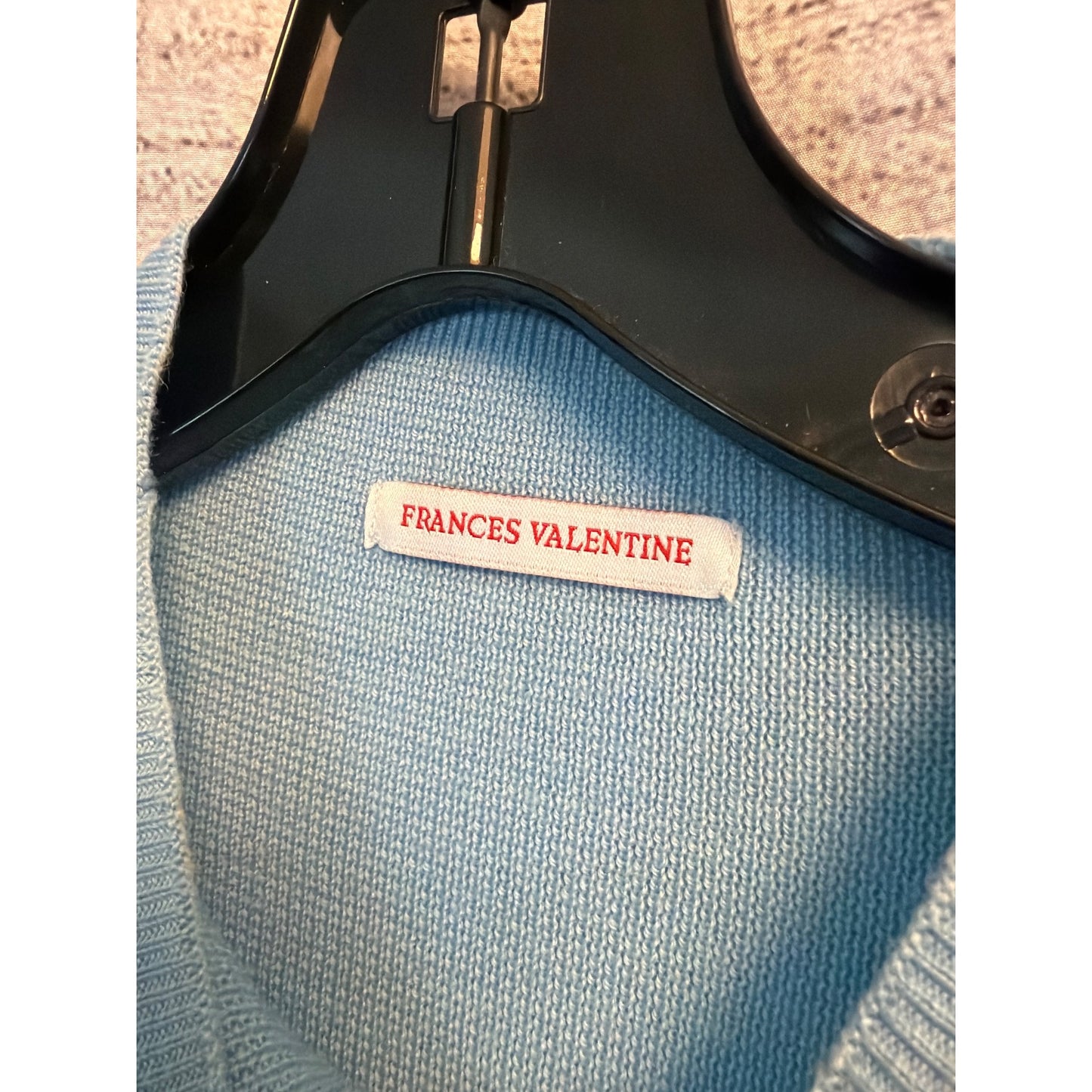 Frances Valentine Light Blue Short Sleeve Knit Top Size L