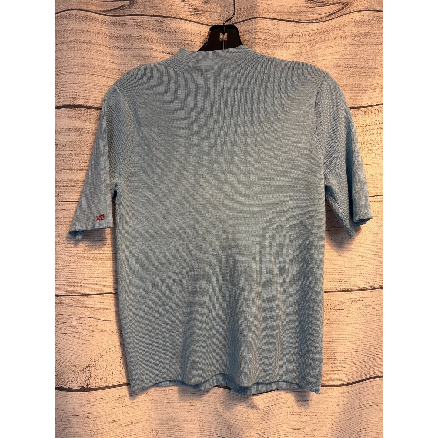 Frances Valentine Light Blue Short Sleeve Knit Top Size L