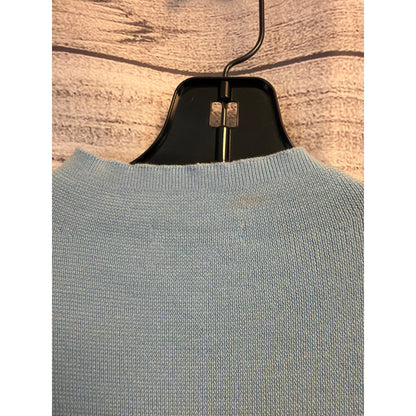 Frances Valentine Light Blue Short Sleeve Knit Top Size L