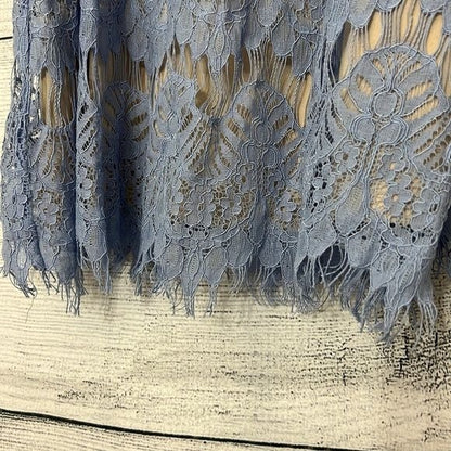 NWT Blue Rain Blue Lace Off-Shoulder Top Size M
