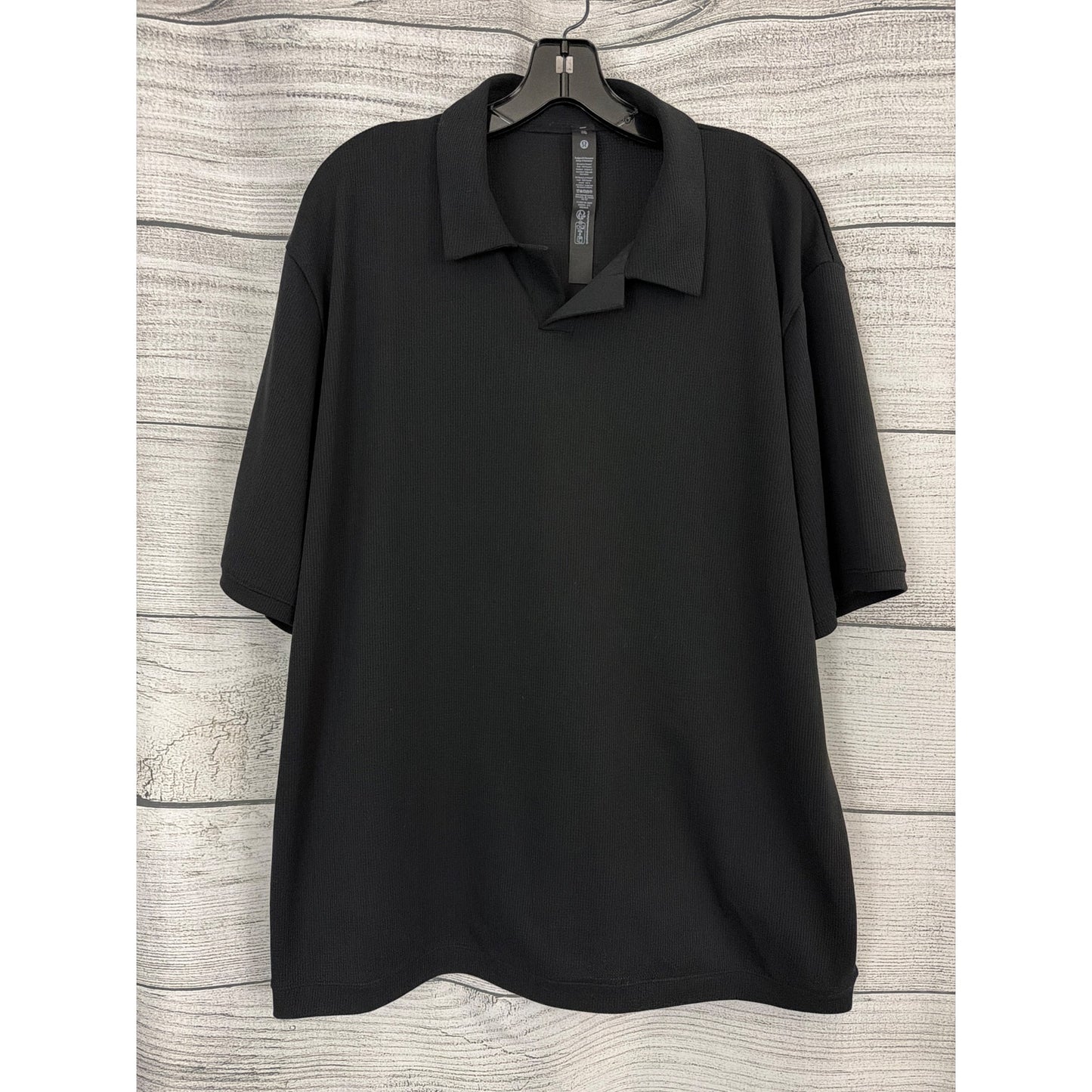 Mens Lululemon Textured Mesh Short Sleeve Polo Shirt Size XXL