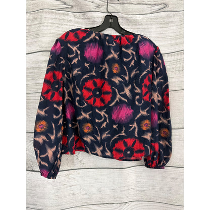 Velvet By Graham & Spencer Twilight Fraser Printed Silk Cotton Voile Top Size XS