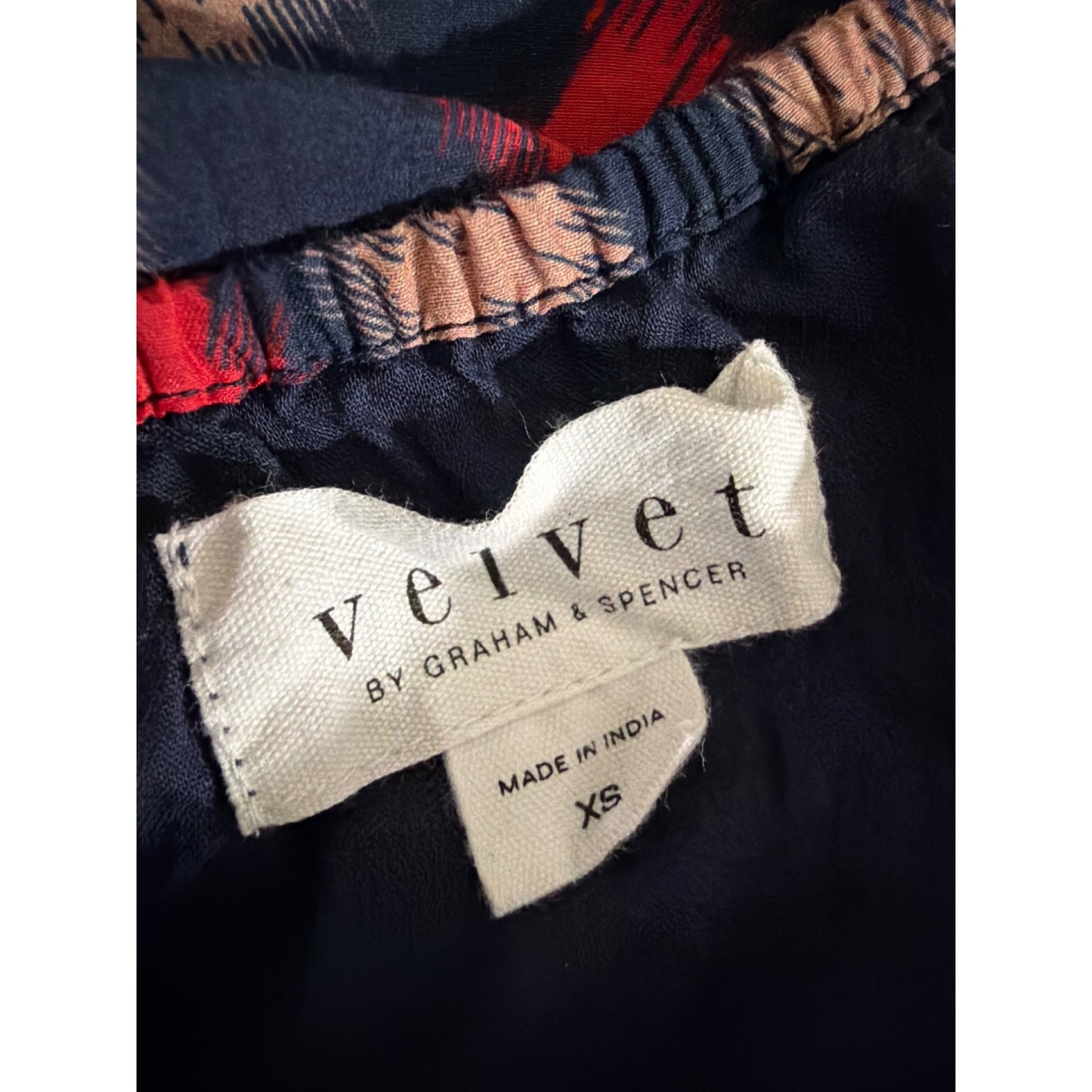 Velvet By Graham & Spencer Twilight Fraser Printed Silk Cotton Voile Top Size XS