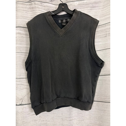Mens Vintage Nike Golf Black Sleeveless V-Neck Sweater Size L