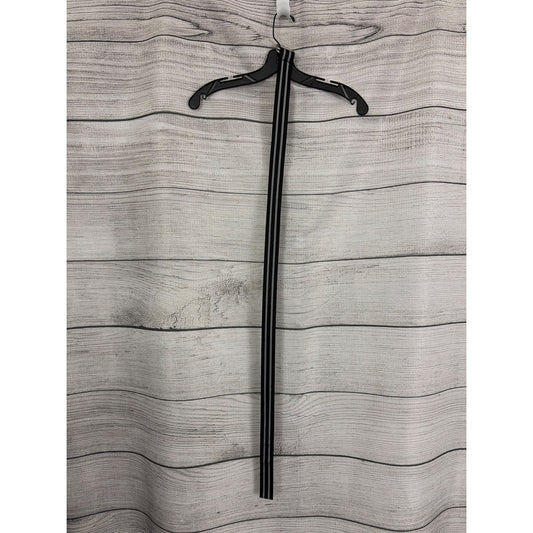 Mens Gap Black & Gray Striped Belt With Silver Buckle Size M