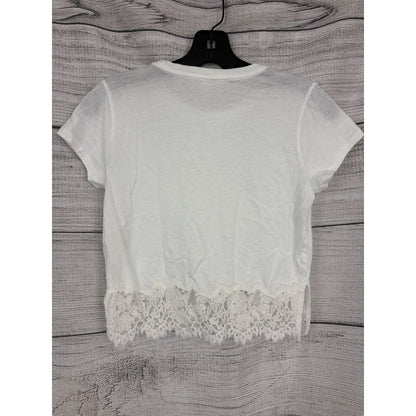 LoveShackFancy Avelina Cotton Lace Tee Size XS