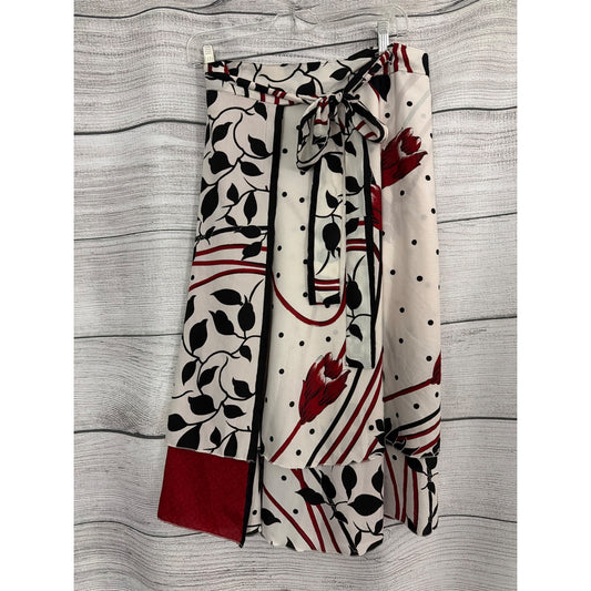 Boho Wrap Multi Use Skirt/Dress Floral & Polka Dot Silk Blend Size M