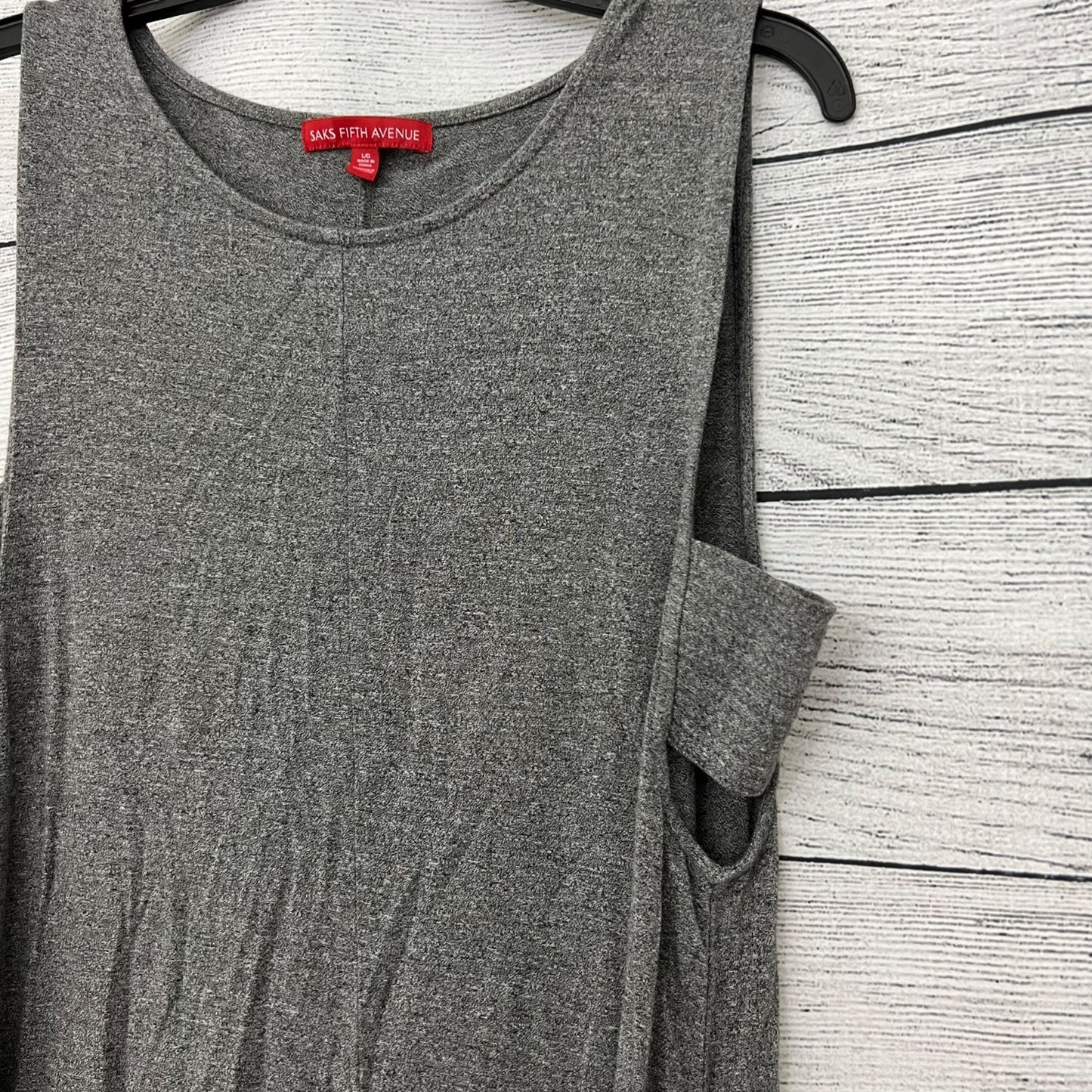 Saks Fifth Avenue Gray Sleeveless Cutout Side Top Size L