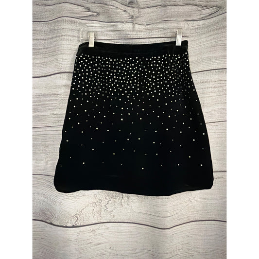 Love & Roses Black Velvet Skirt With Rhinestone Size 6