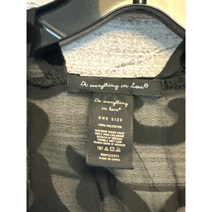 Do Everything In Love Sheer Black Rose Kimono Jacket OS