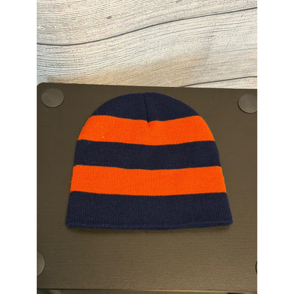 NWOT Navy & Orange Striped Beanie