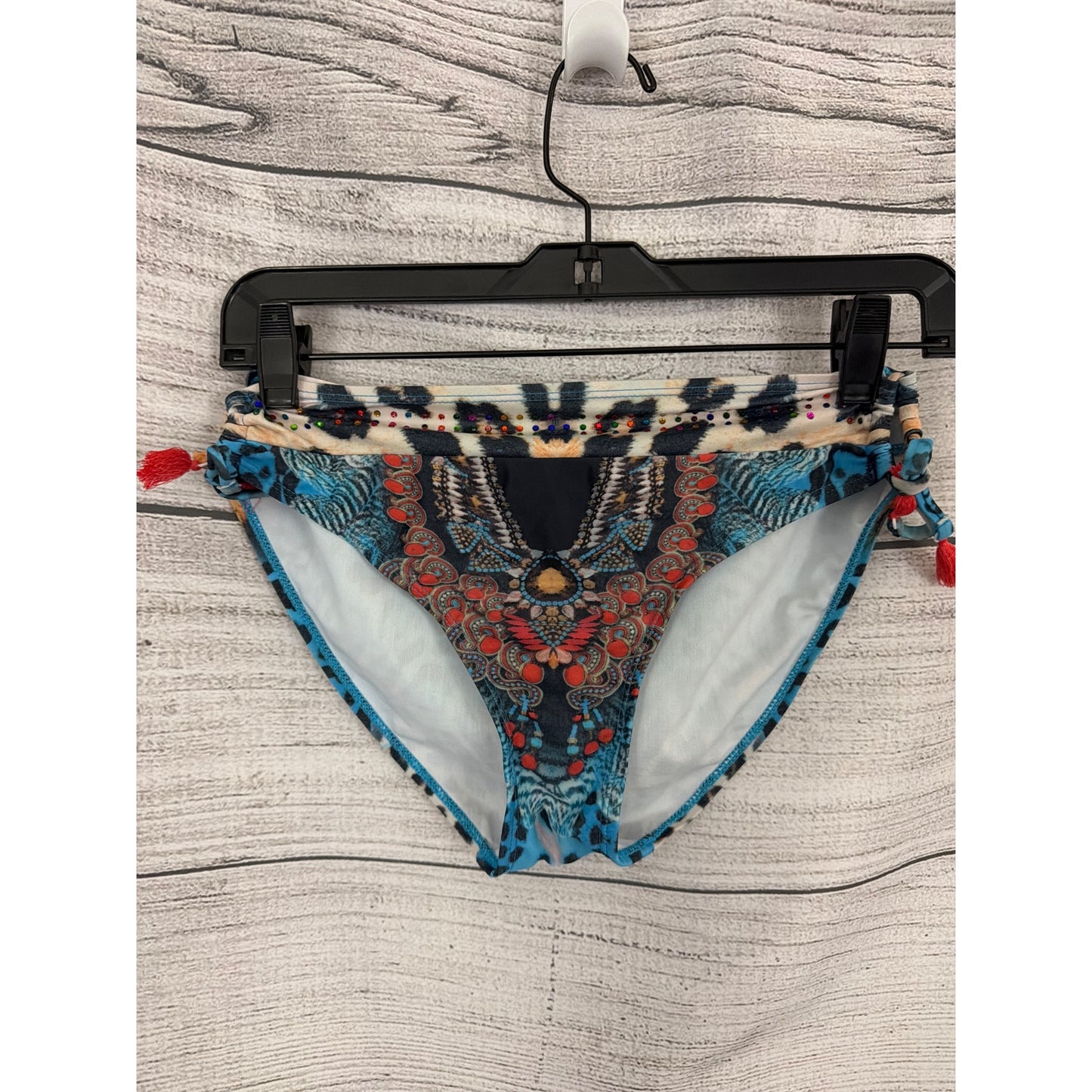 La Moda Colorful Bejeweled Leopard Print Bikini BOTTOM ONLY