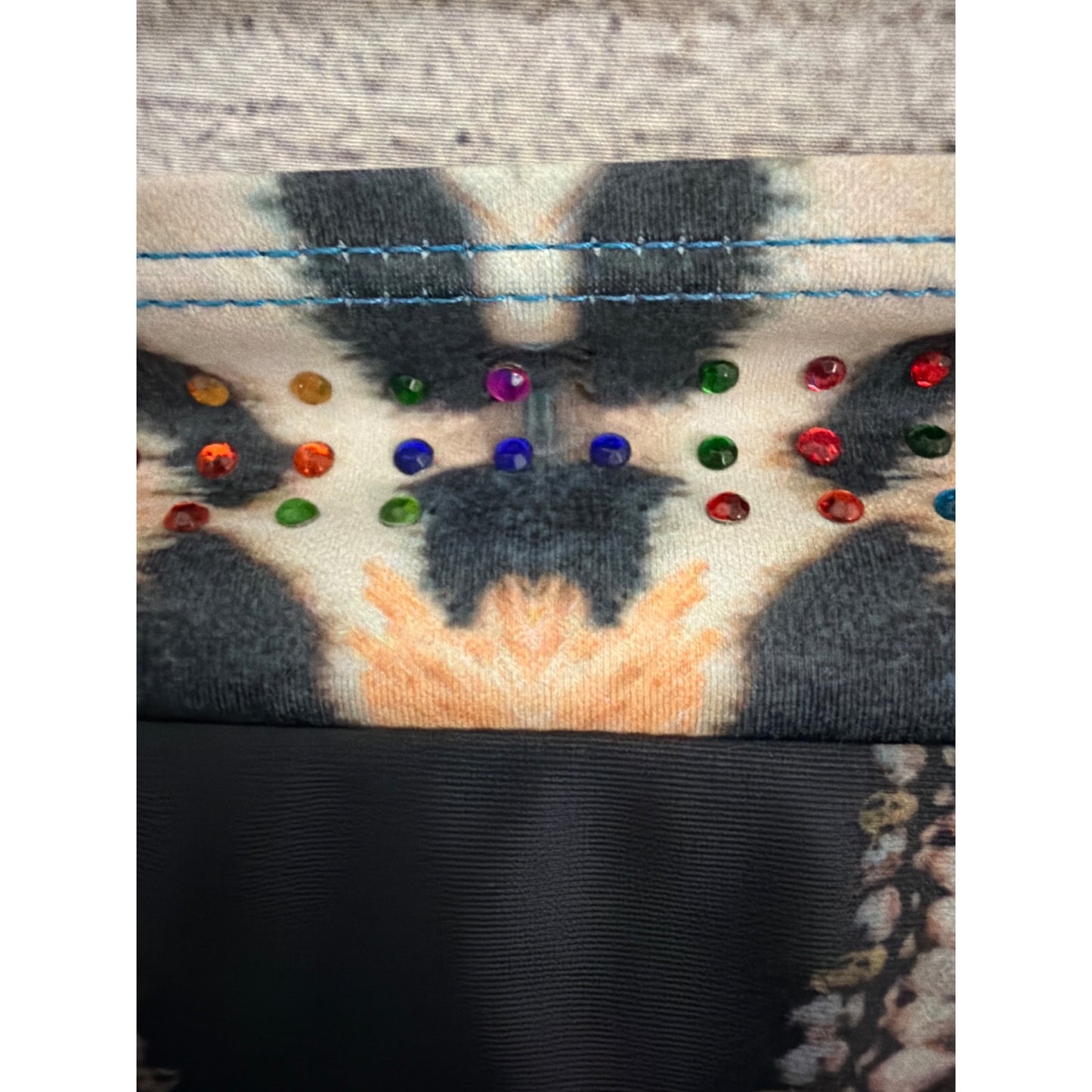 La Moda Colorful Bejeweled Leopard Print Bikini BOTTOM ONLY