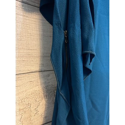 Roland Mouret Blue Draped Ruffle Sleeveless Dress UK 10 US 6