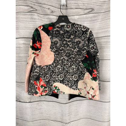 NWT Guess Black Faux Leather Reversible Floral Jacket Size S
