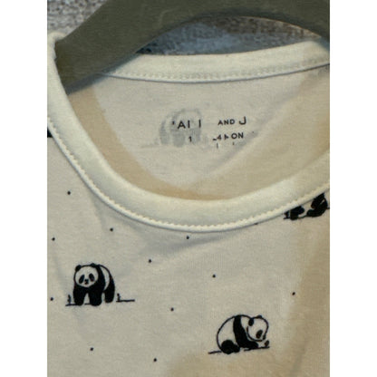 Janie and Jack Panda Long Sleeve Baby Onesie Size 18/24