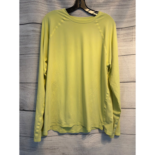 Alo Mens Soft Butter Yellow Long Sleeve Workout Top Size L