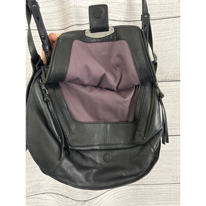 Kooba Black Leather Shoulder Bag With Adjustable Strap & Magnetic Closure