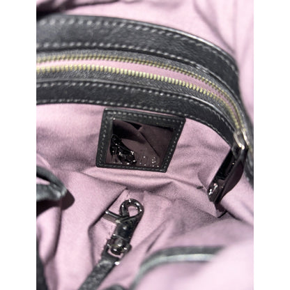 Kooba Black Leather Shoulder Bag With Adjustable Strap & Magnetic Closure