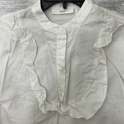 White half button down