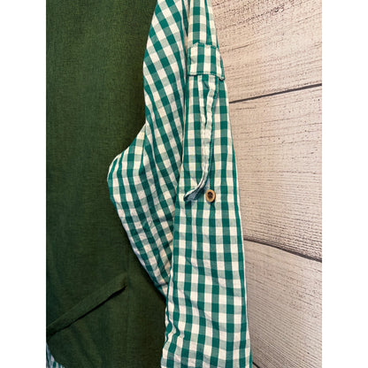 Mens Green Bavarian Trachten Vest & Coofandy Gingham Shirt Set XXL