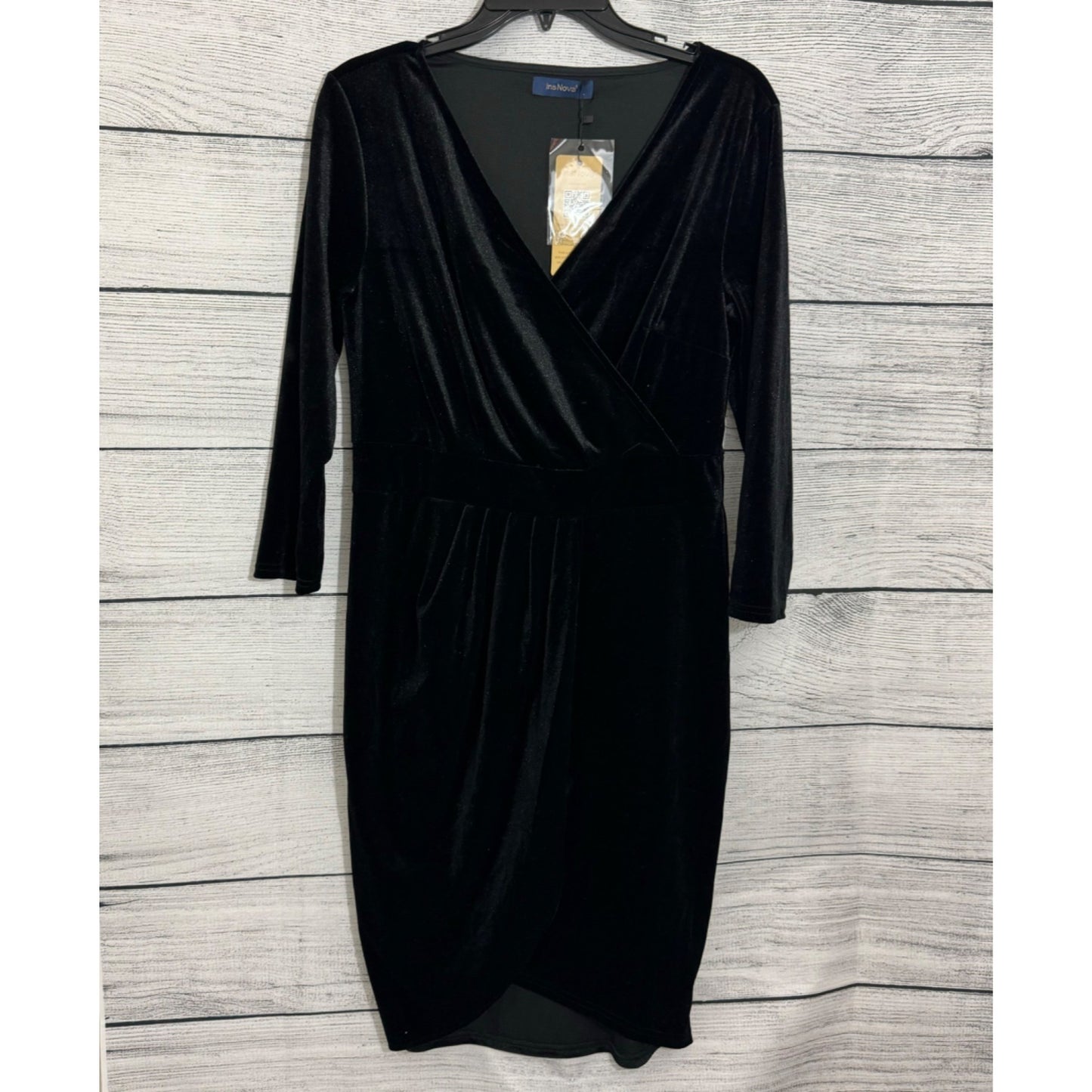 NWT InsNova Black Velvet Dress