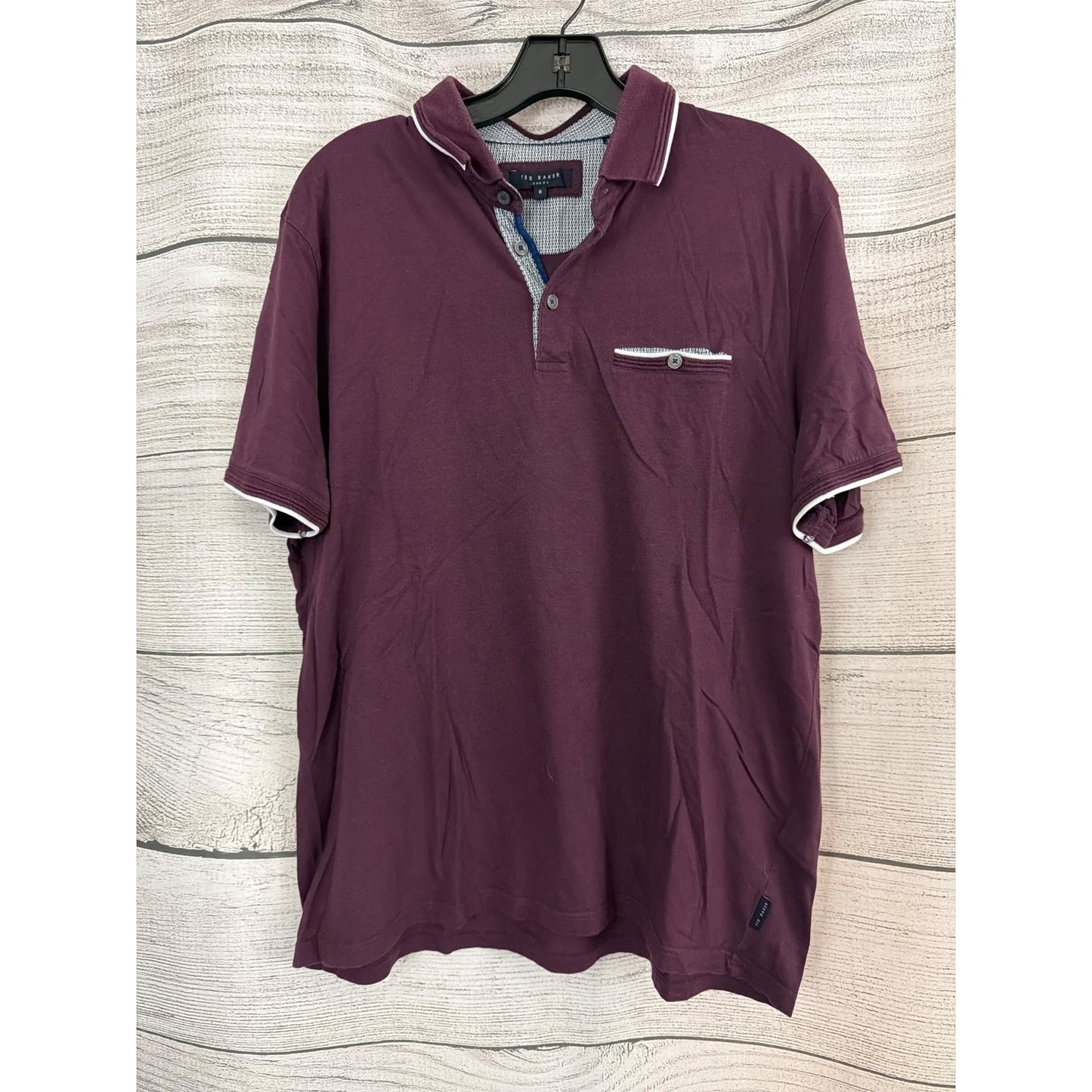 Mens Ted Baker London Derry Polo Shirt Maroon Size 6/XXL