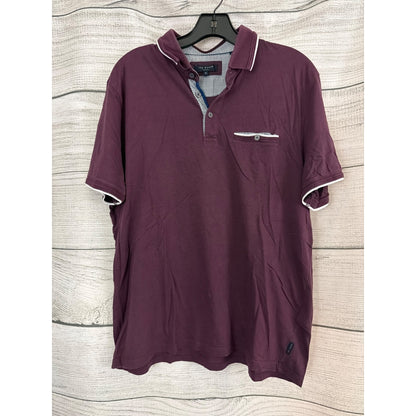 Mens Ted Baker London Derry Polo Shirt Maroon Size 6/XXL