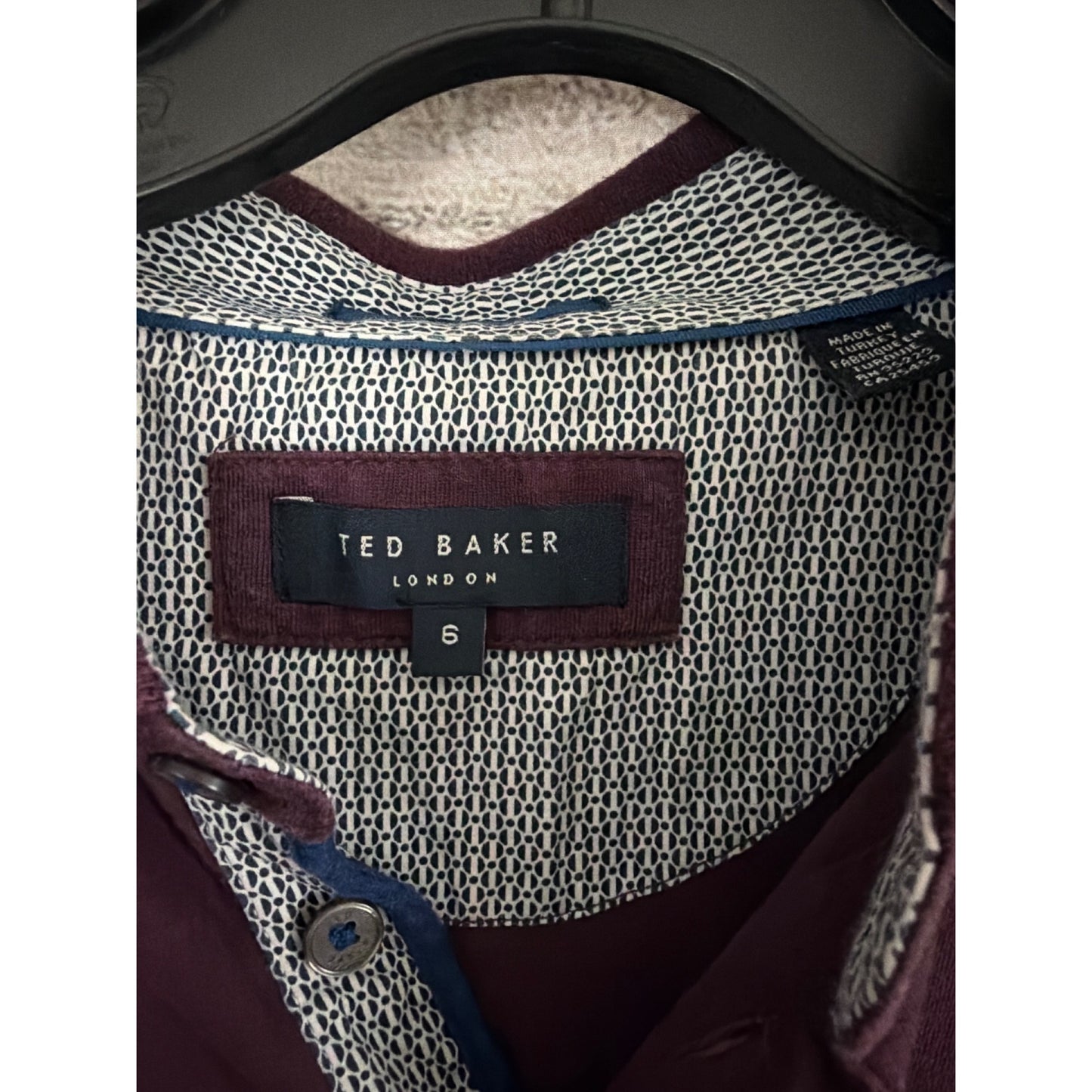 Mens Ted Baker London Derry Polo Shirt Maroon Size 6/XXL