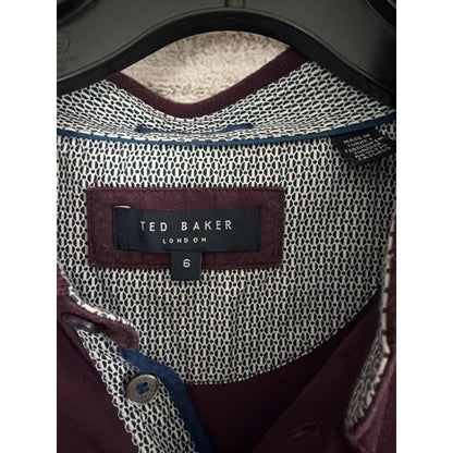 Mens Ted Baker London Derry Polo Shirt Maroon Size 6/XXL
