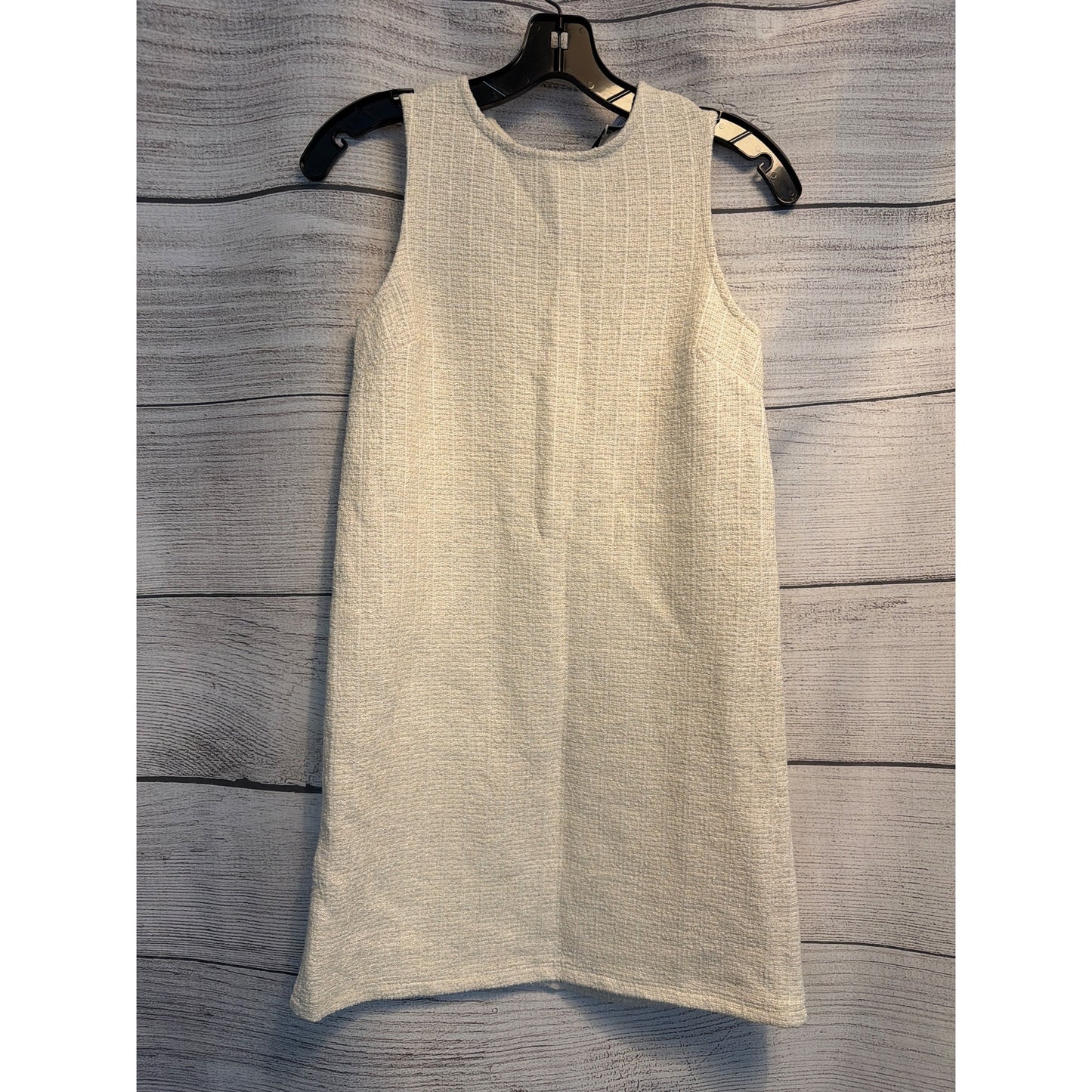 NWT Mango Tweed Cream Sleeveless Shift Dress Size 0