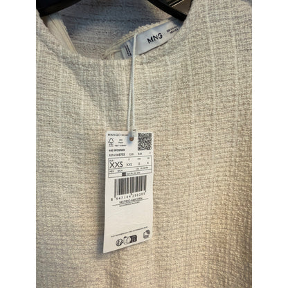 NWT Mango Tweed Cream Sleeveless Shift Dress Size 0