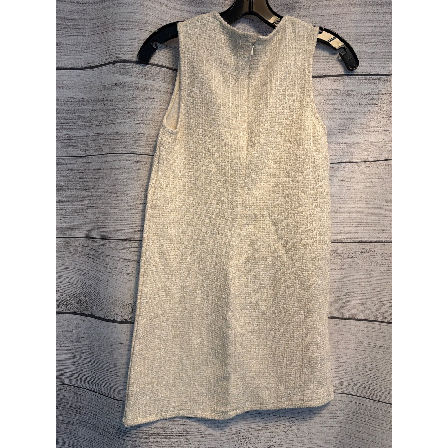 NWT Mango Tweed Cream Sleeveless Shift Dress Size 0