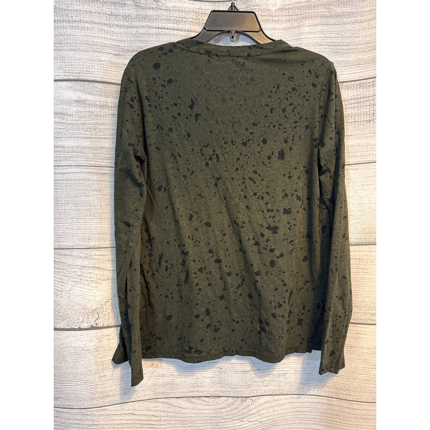 Michael Stars Olive Splatter Long Sleeve V-Neck Top Size 0/S