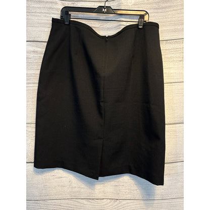Classic Black Knee-Length Pencil Skirt Size 16
