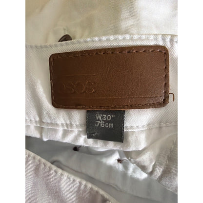 Mens ASOS White Chino Shorts W30