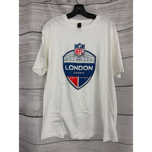 Mens NWOT NFL 2024 London Games Gildan White T-Shirt Size L