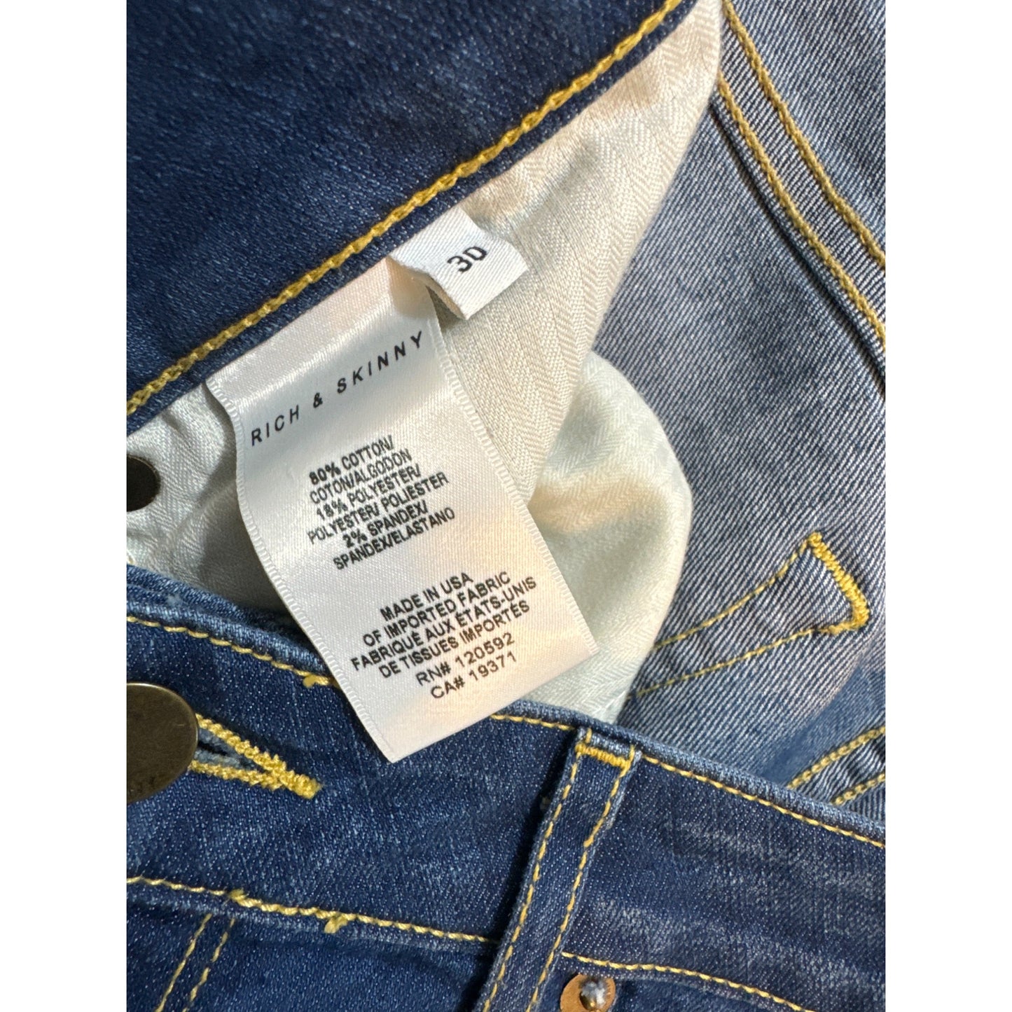 Rich & Skinny Denim Jeans Size 30