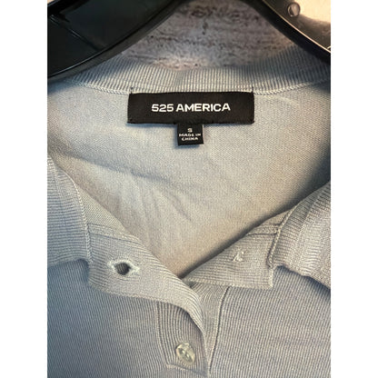 525 America Light Blue Textured Polo Shirt Size S