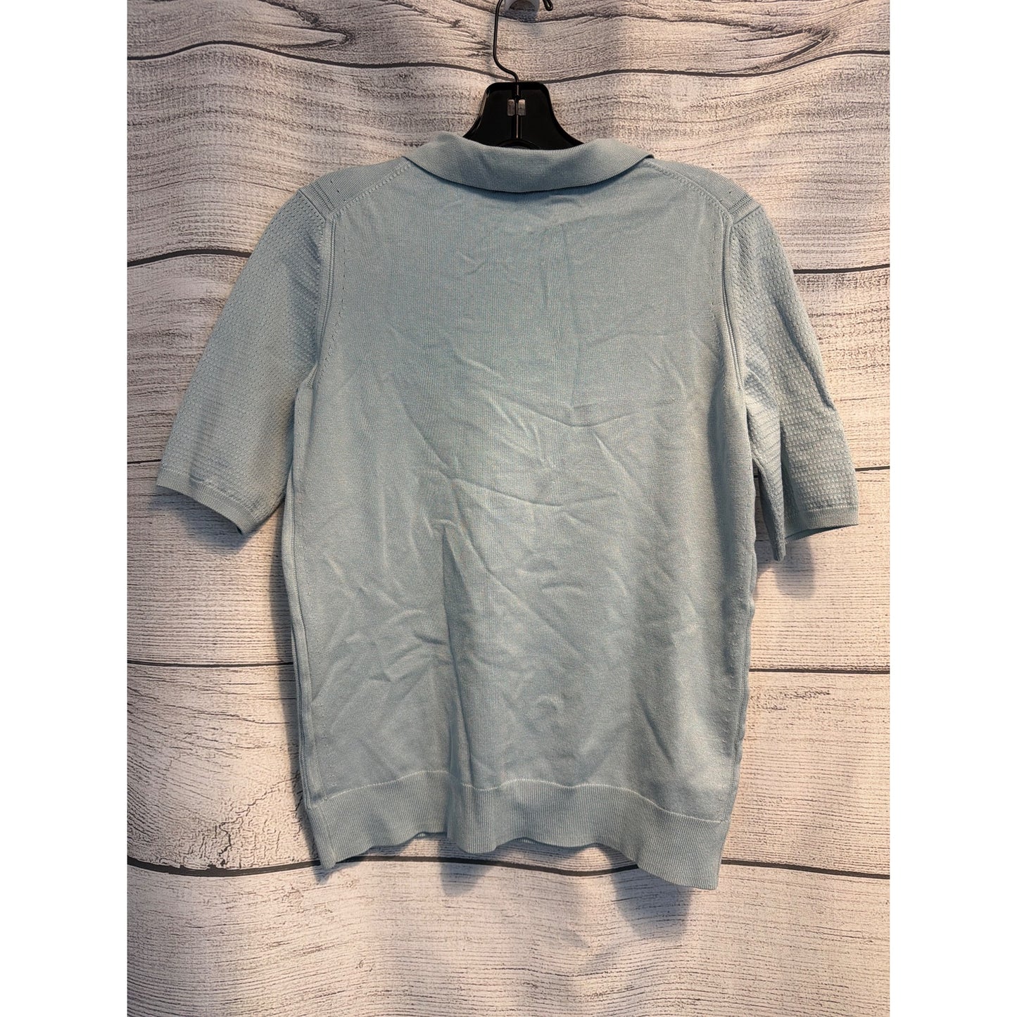 525 America Light Blue Textured Polo Shirt Size S