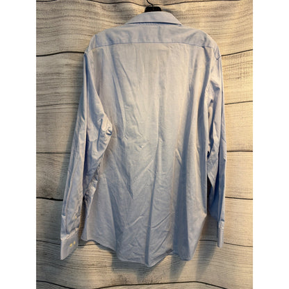 Calvin Klein Mens Steel+ Slim Fit Herringbone Button-Up Dress Shirt 18 32/33