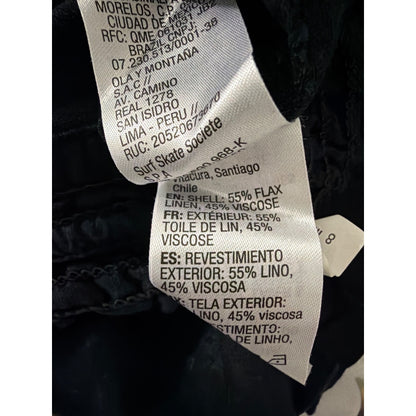 Roxy Linen Blend Elastic Waist Shorts With Rope Tie & Pockets Size L