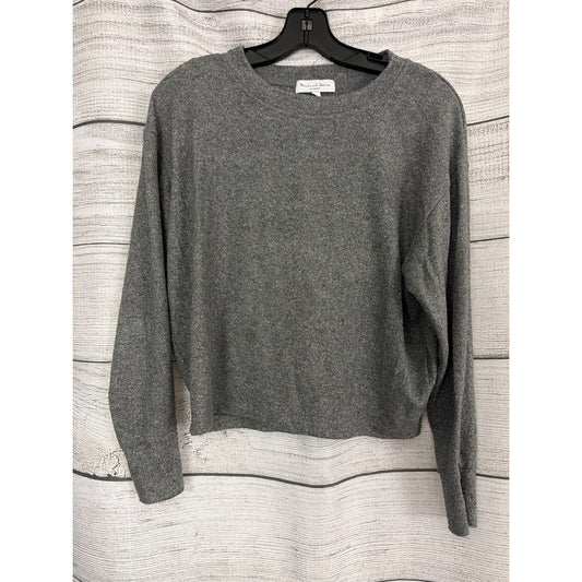 Michael Stars Gray Long Sleeve Metallic Knit Top XS