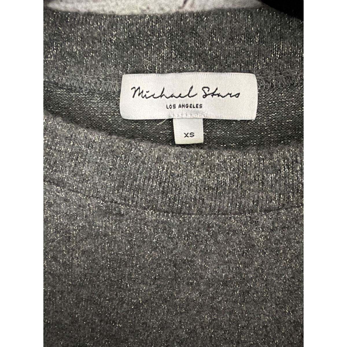 Michael Stars Gray Long Sleeve Metallic Knit Top XS