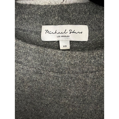 Michael Stars Gray Long Sleeve Metallic Knit Top XS