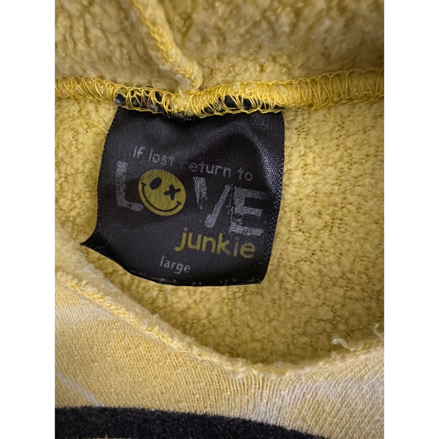Love Junkie Tie-Dye Smiley Face Hoodie Size L